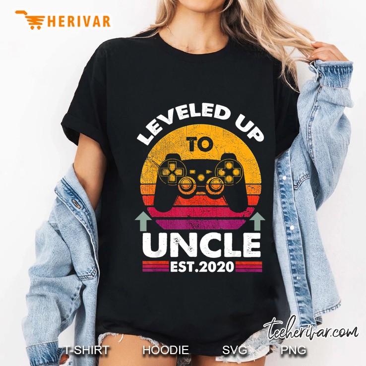 Leveled Up To Uncle 2020 Est 2020 Game Controller Vintage Version Ladies Tee