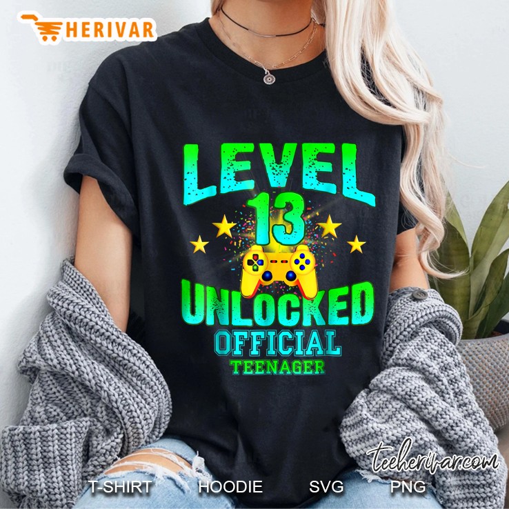 Level 13 Unlocked Official Teenager Gold Game Controller Version Ladies Tee