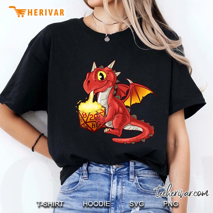 Tabletop Gaming Dragon Dice Rpg Dragons D20 Ladies Tee