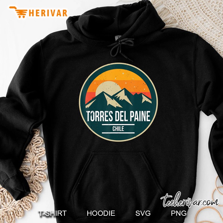 Torres Del Paine Vintage Mountain Sunset 80S Hoodie