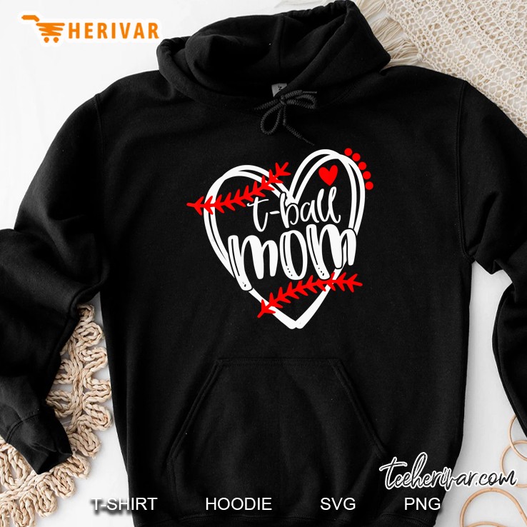 Tball Mom T-Ball Heart Hoodie