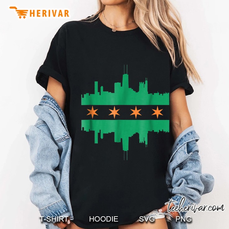 Chicago Irish Skyline Ladies Tee