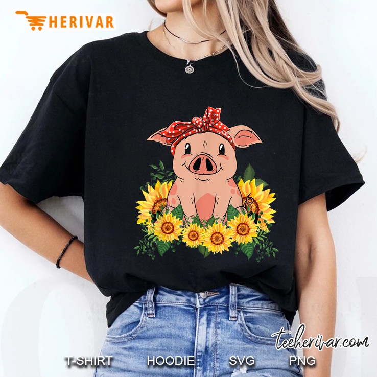 Pig Bandana Sunflower Ladies Tee