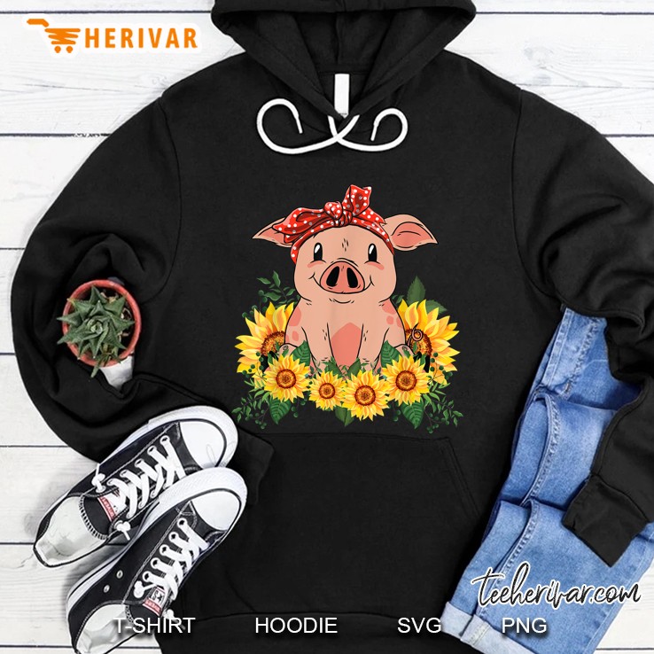 Pig Bandana Sunflower Hoodie