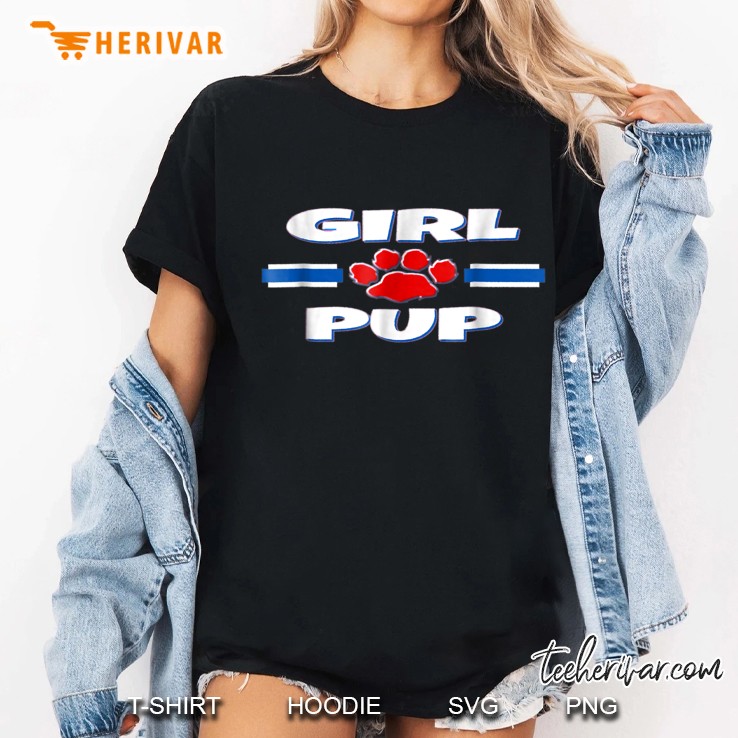 Girl Pup Dog Paw Print Version Ladies Tee