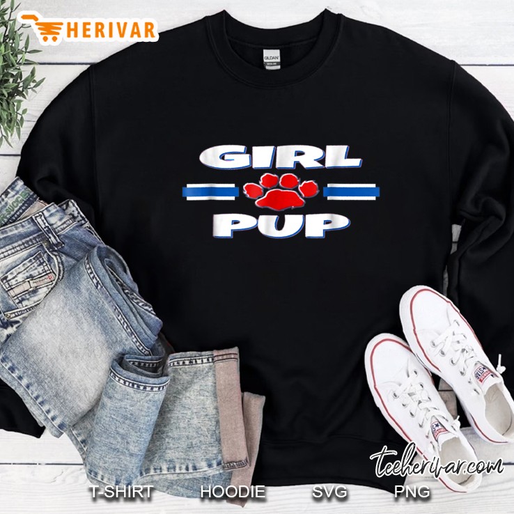 Girl Pup Dog Paw Print Version Sweatshirt