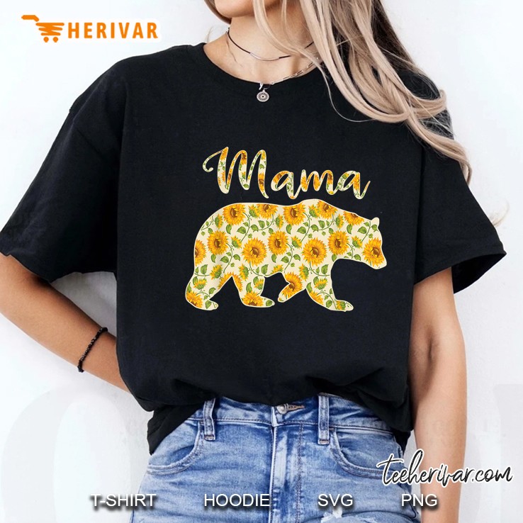 Mama Bear Silhouette Sunflower Version Ladies Tee