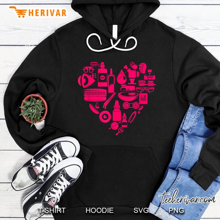 Pink Optometrist Heart Hoodie