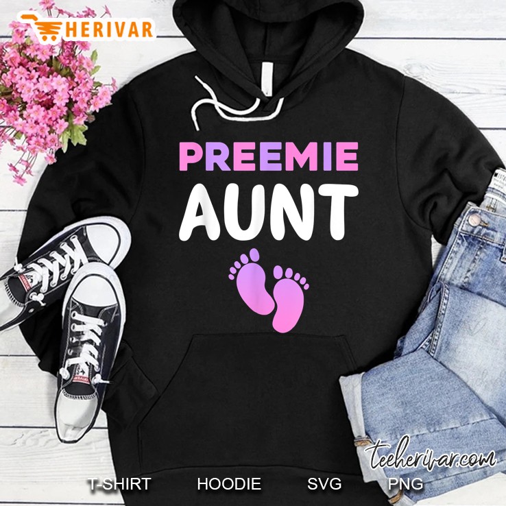 Preemie Aunt Pink Footprint Version Hoodie