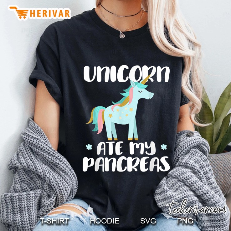 Unicorn Ate My Pancreas Diabetic Warrior Ladies Tee