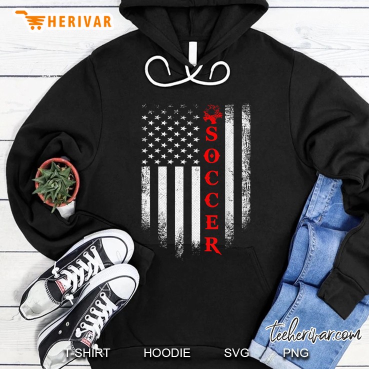 Vintage USA Soccer American Flag Hoodie