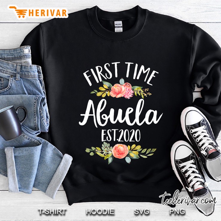 First Time Abuela Est 2020 Floral Version Sweatshirt