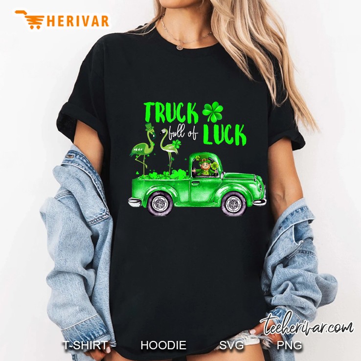 Truck Full Of Luck Flamingo Leprechaun Version Ladies Tee