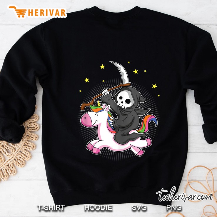 Grim Reaper Riding Unicorn Sweatshirt