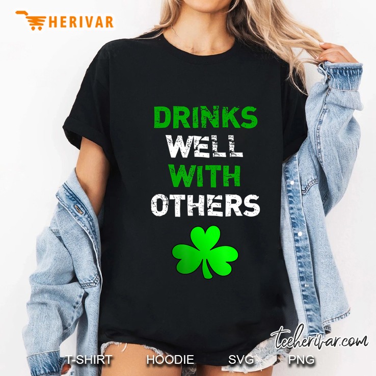 Drinks Well With Others Shamrock Version Ladies Tee