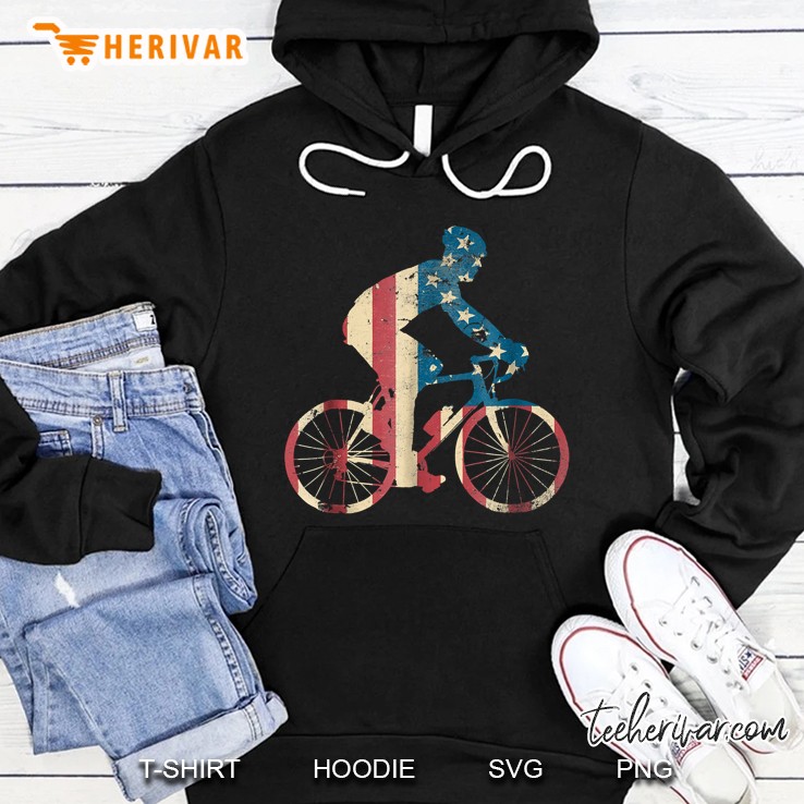 Patriotic Bicycle American Flag Hoodie