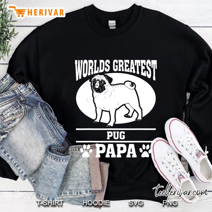 Worlds Greatest Pug Papa Dog Lover Sweatshirt