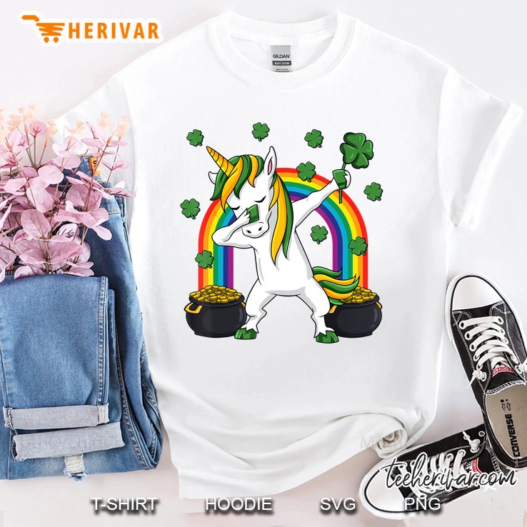 Dabbing Unicorn St Patricks Day Irish Dab Girls Kids Shirt