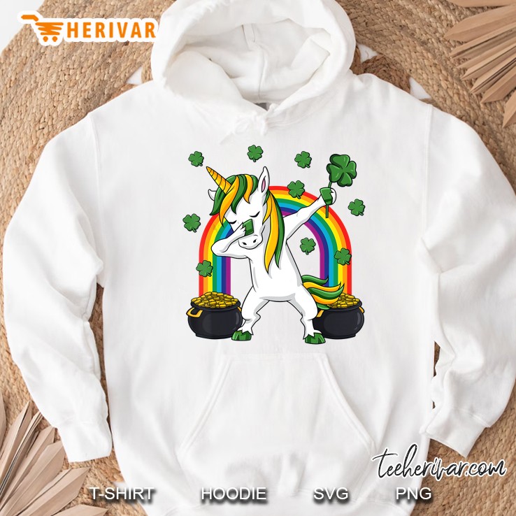 Dabbing Unicorn With Four Leaf Clover Version Hoodie