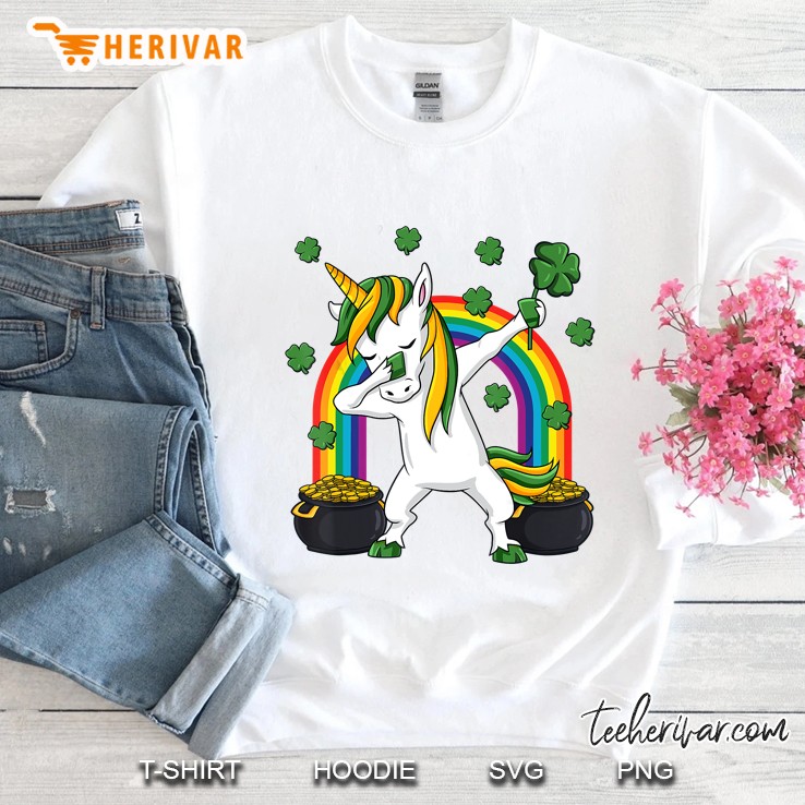 Dabbing Unicorn With Four Leaf Clover Version Sweatshirt