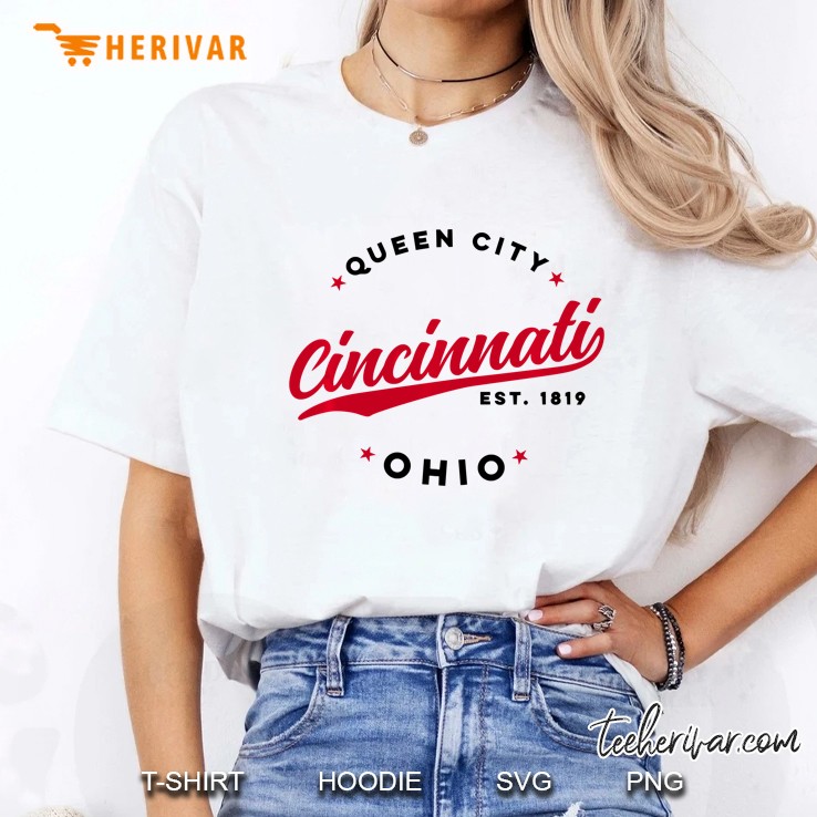 Cincinnati Ohio Queen City Red Ladies Tee