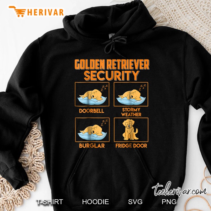 Golden Retriever Security Doorbell Stormy Weather Burglar Fridge Door Hoodie