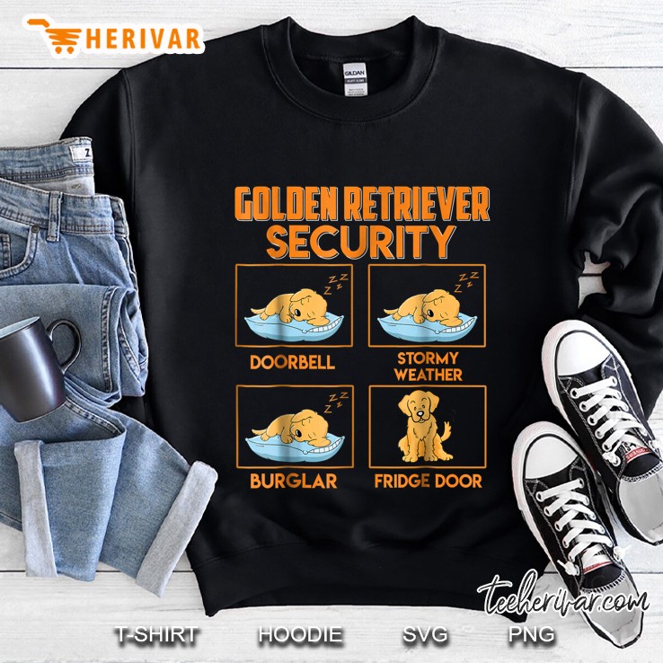 Golden Retriever Security Doorbell Stormy Weather Burglar Fridge Door Sweatshirt