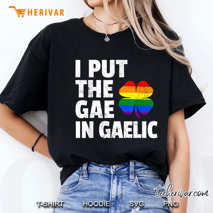 I Put The Gae In Gaelic LGBT Flag Four Leaf Clover Version Ladies Tee