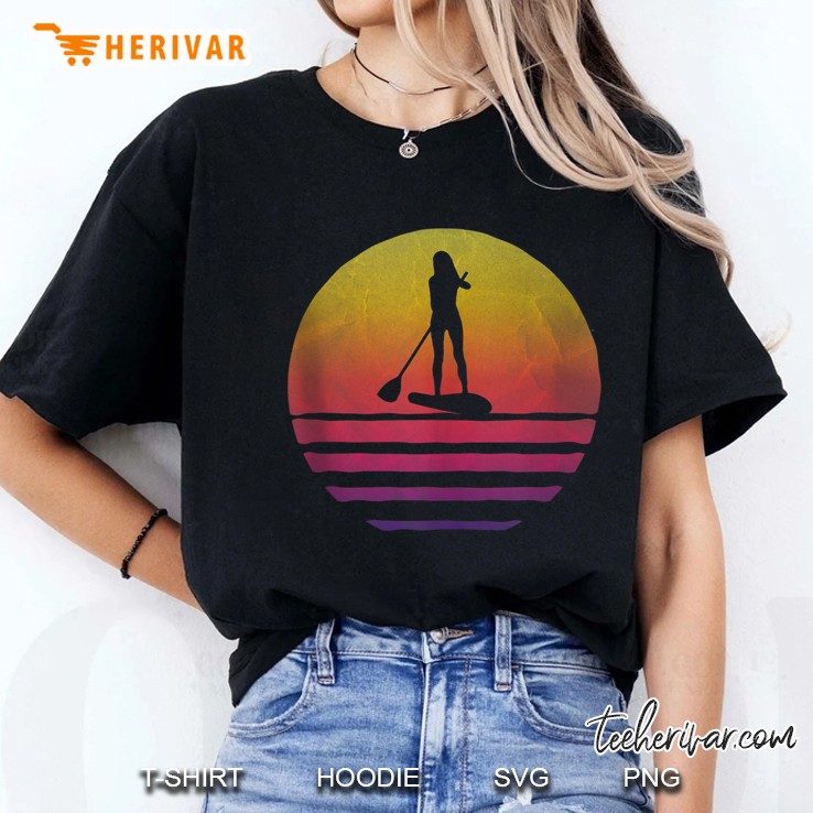 Paddle Boarding Sunset Vintage Version Ladies Tee