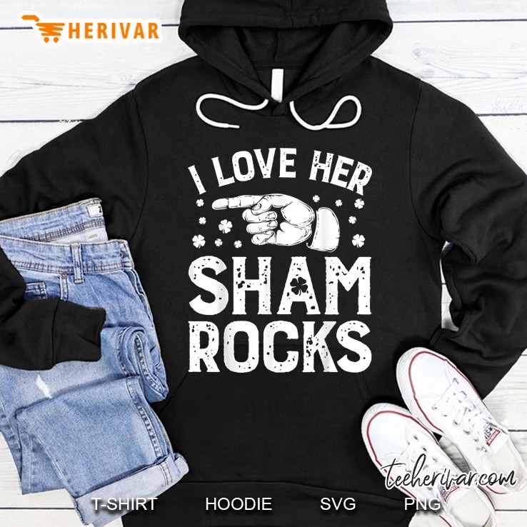 I Love Her Shamrocks Pointing Hand Version Hoodie