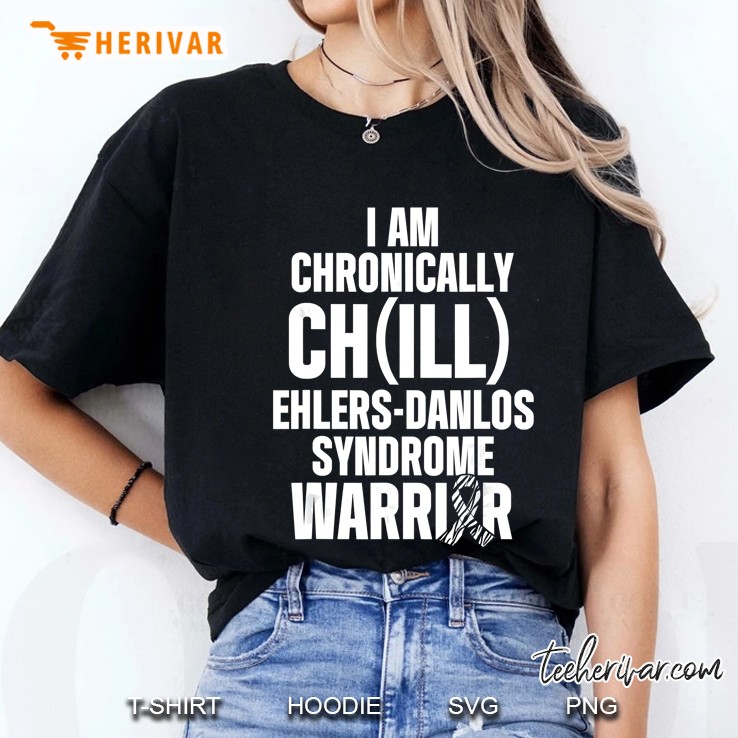 I Am Chronically Chill Ehlers-Danlos Syndrome Warrior Zebra Ribbon Version Ladies Tee