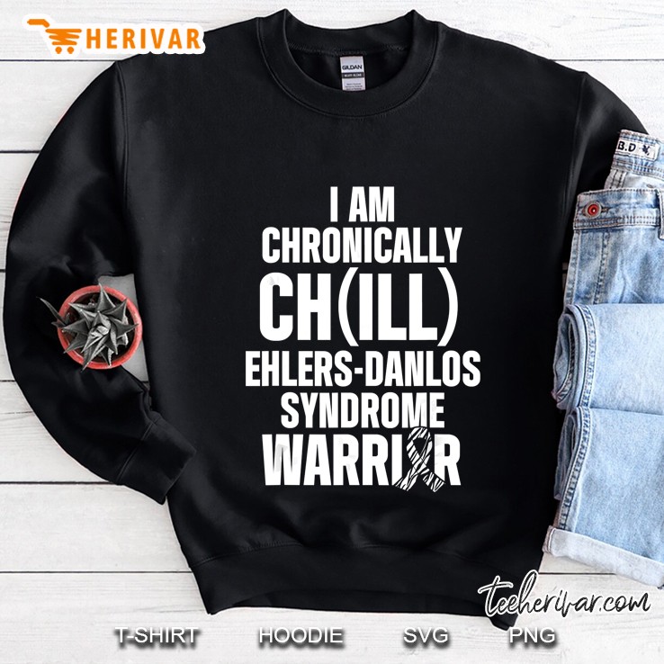 I Am Chronically Chill Ehlers-Danlos Syndrome Warrior Zebra Ribbon Version Sweatshirt