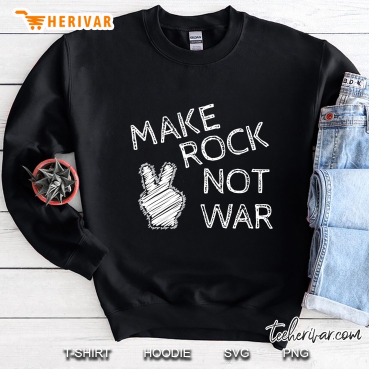 Make Rock Not War Peace Sign Hand Version Sweatshirt