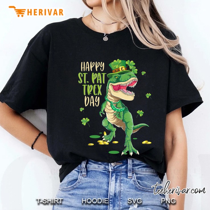 Happy St Pat Trex Day Leprechaun T-Rex Version Ladies Tee