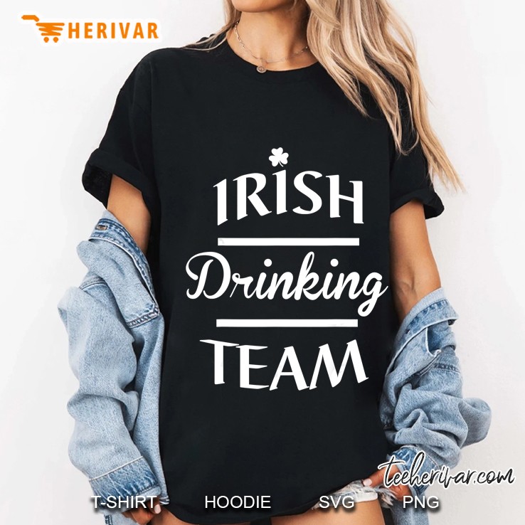 Irish Drinking Team Shamrock Silhouette Version Ladies Tee