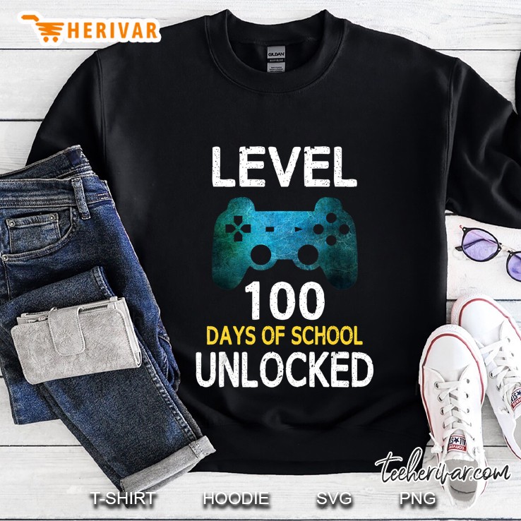 Level 100 Days Of School Unlocked Game Controller Version Sweatshirt