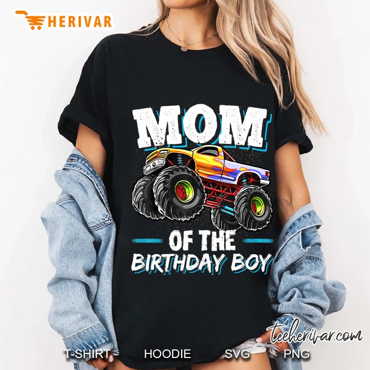Mom Of The Birthday Boy Monster Truck Version Ladies Tee