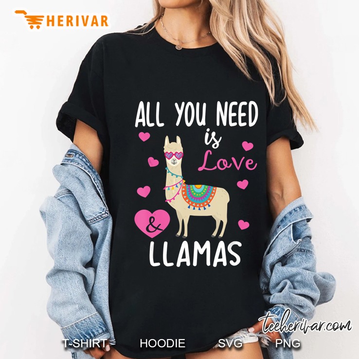 Valentine Llama All You Need Is Love Ladies Tee