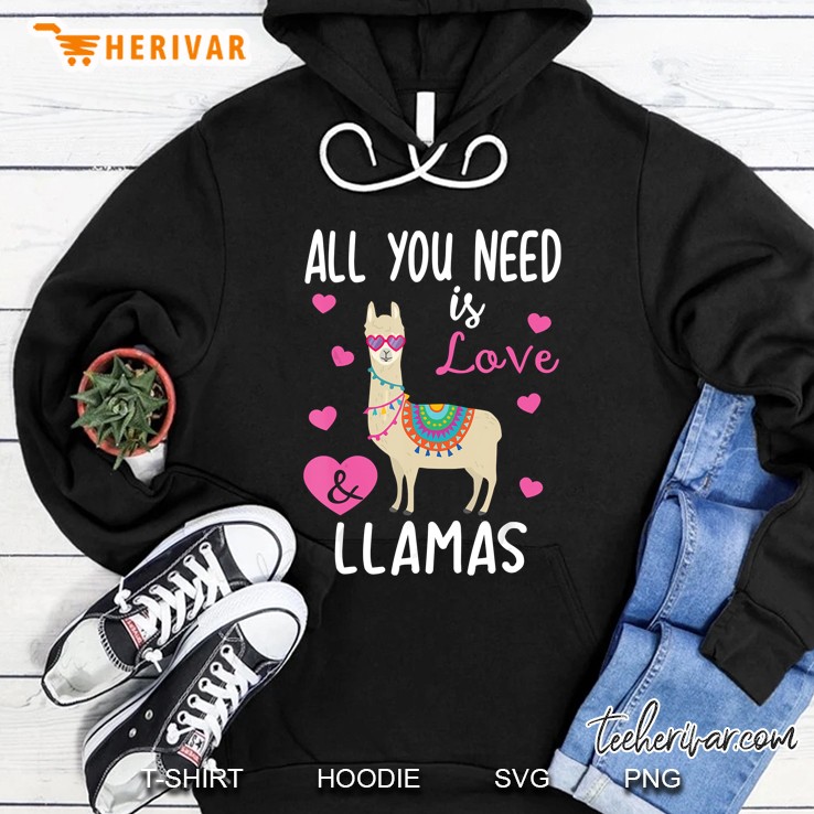 Valentine Llama All You Need Is Love Hoodie