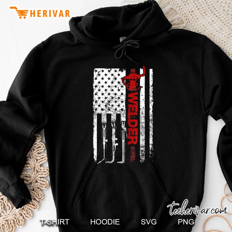 Welder American Flag Usa Patriotic Welder Hoodie