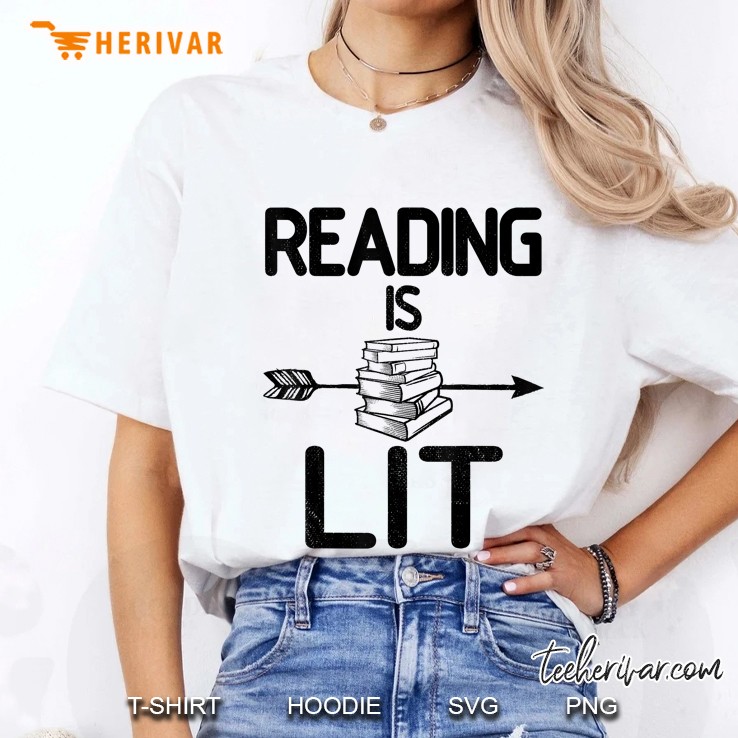 Reading Is Lit Book Lovers White Version2 Ladies Tee