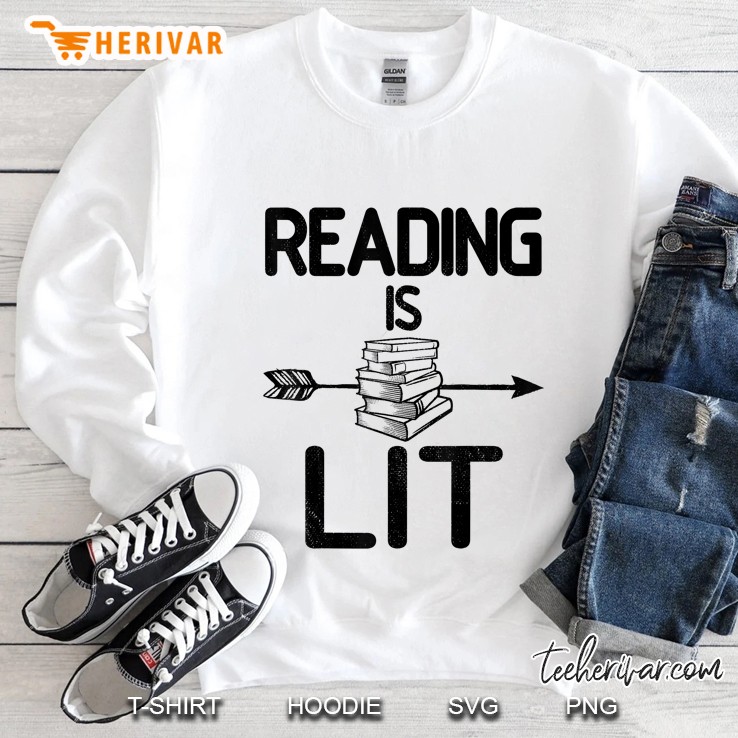 Reading Is Lit Book Lovers White Version2 Sweatshirt