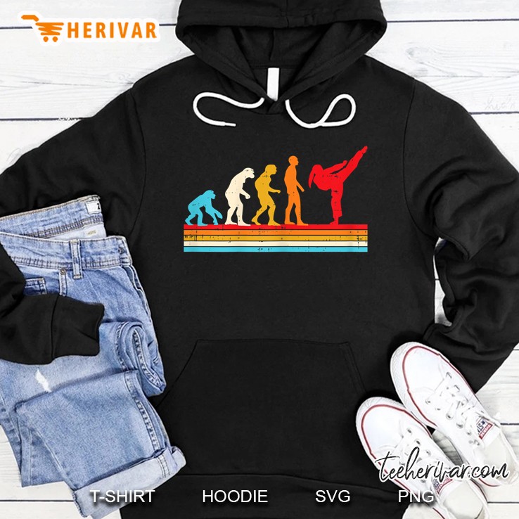 Karate Taekwondo Evolution Ponytail Kicking Women Vintage Version Hoodie