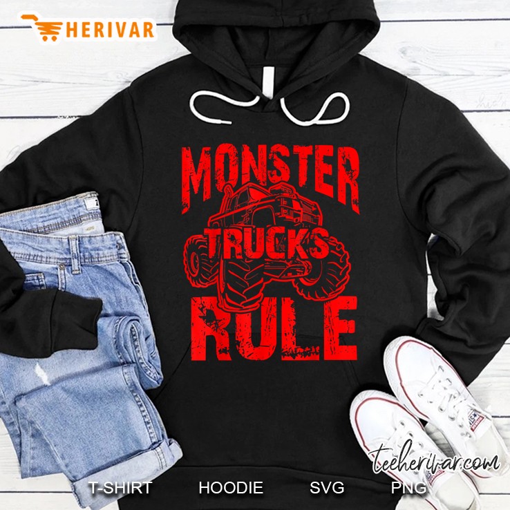 Monster Trucks Rule Red Monster Truck Version Hoodie