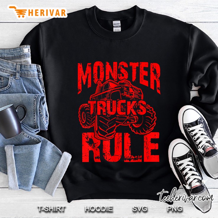 Monster Trucks Rule Red Monster Truck Version Sweatshirt