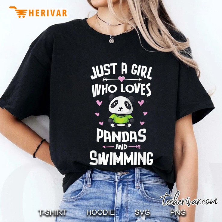 Just A Girl Who Loves Pandas And Swimming Cute Panda Version Ladies Tee