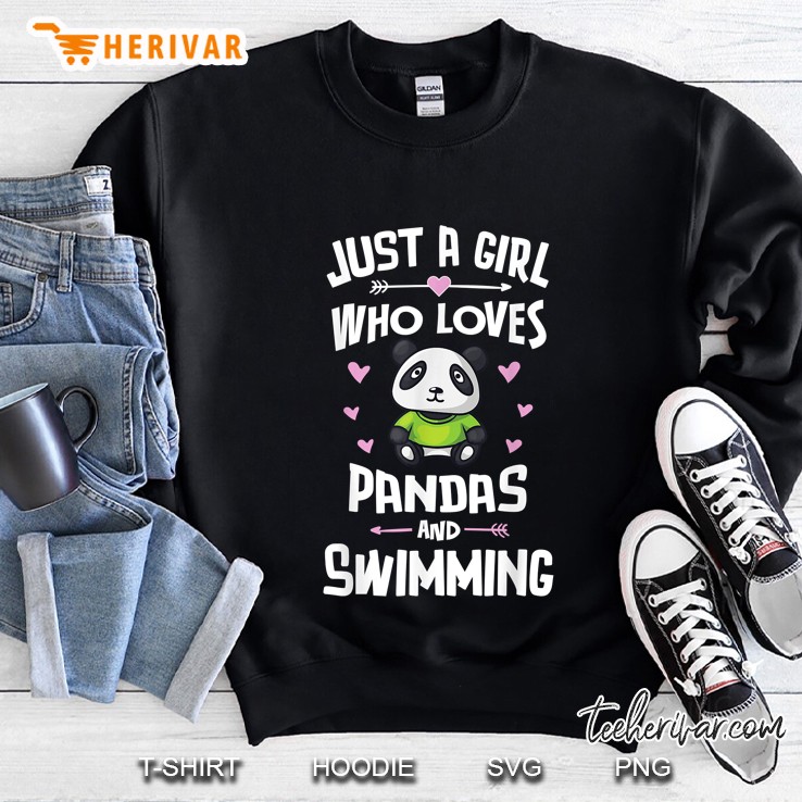Just A Girl Who Loves Pandas And Swimming Cute Panda Version Sweatshirt
