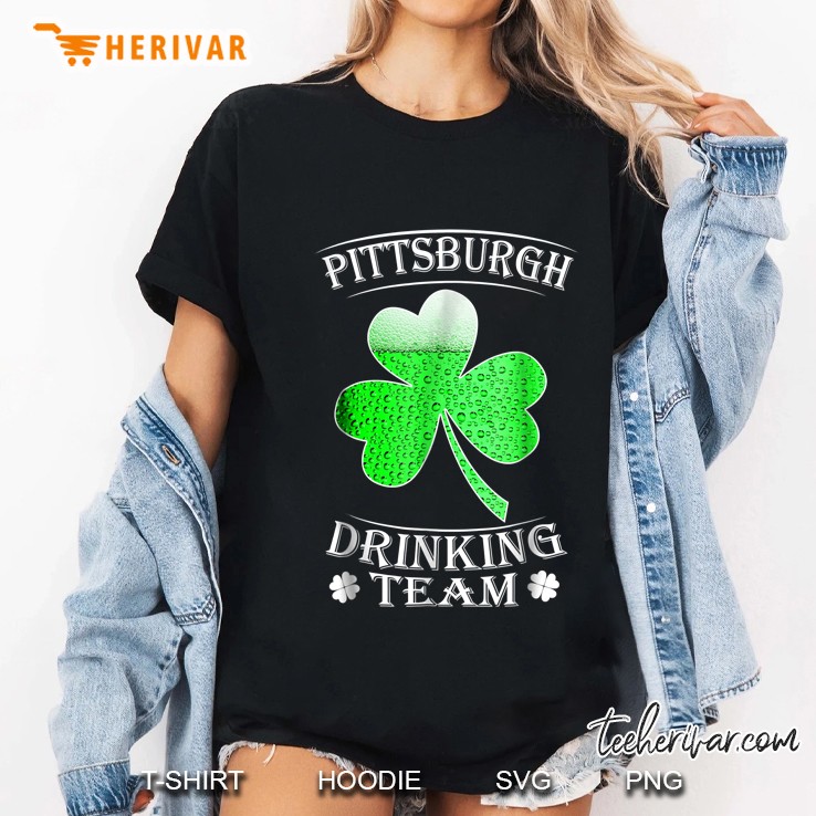 Pittsburgh Drinking Team Shamrock Version Ladies Tee