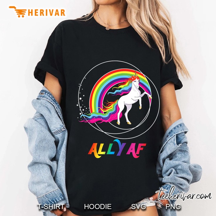 Ally Af Unicorn Rainbow Version Ladies Tee