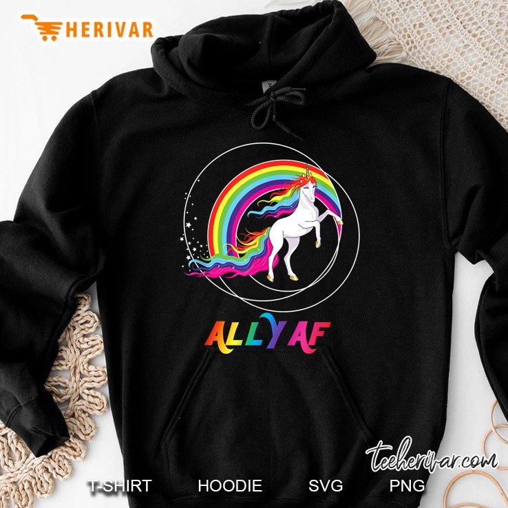 Ally Af Unicorn Rainbow Version Hoodie